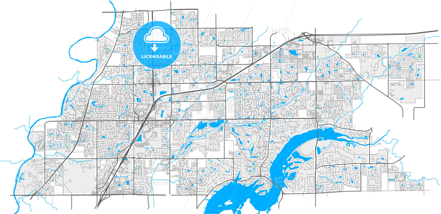 Fishers, Indiana, United States, high quality vector map