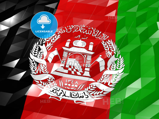 Flag of Afghanistan 3D Wallpaper Illustration – instant download
