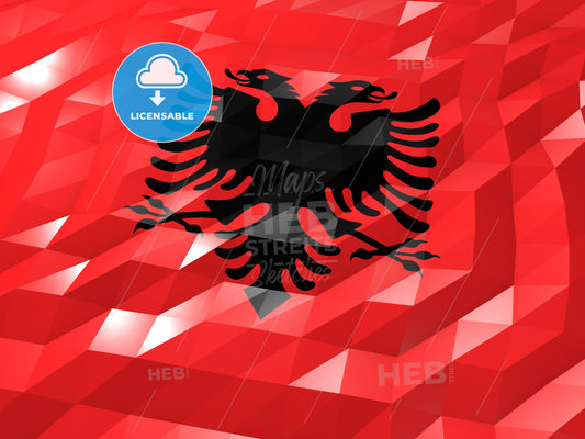 Flag of Albania 3D Wallpaper Illustration – instant download