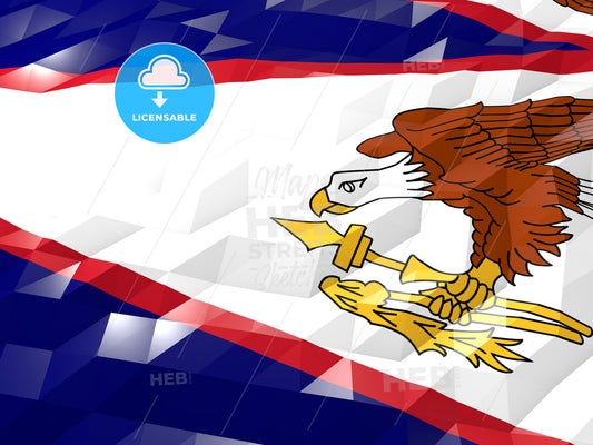 Flag of American Samoa 3D Wallpaper Illustration – instant download