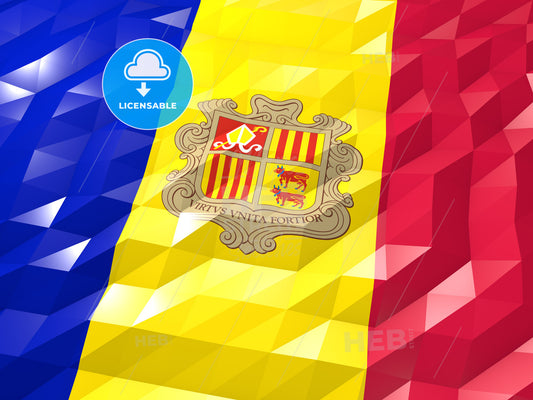Flag of Andorra 3D Wallpaper Illustration – instant download