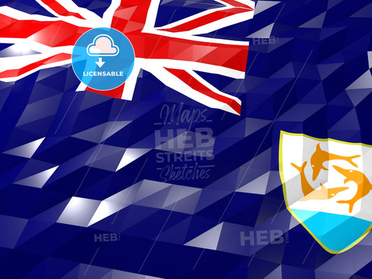 Flag of Anguilla 3D Wallpaper Illustration – instant download