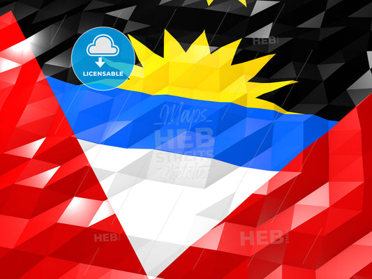 Flag of Antigua and Barbuda 3D Wallpaper Illustration – instant download