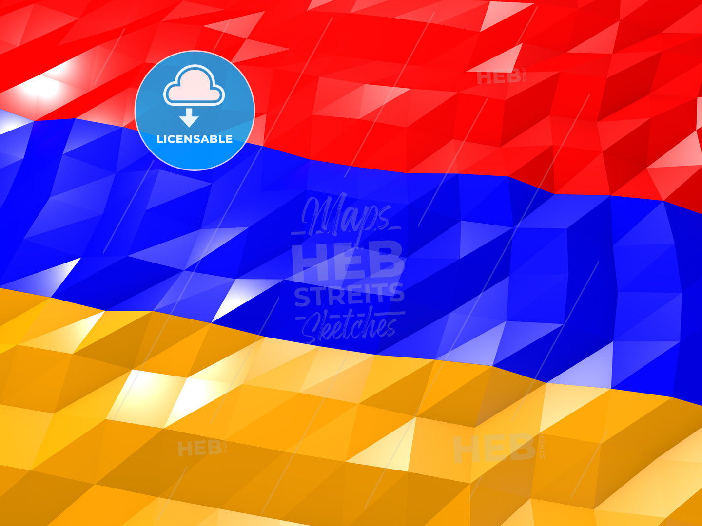 Flag of Armenia 3D Wallpaper Illustration – instant download