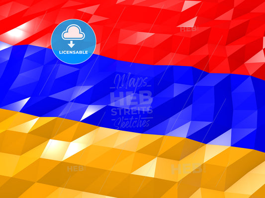 Flag of Armenia 3D Wallpaper Illustration – instant download