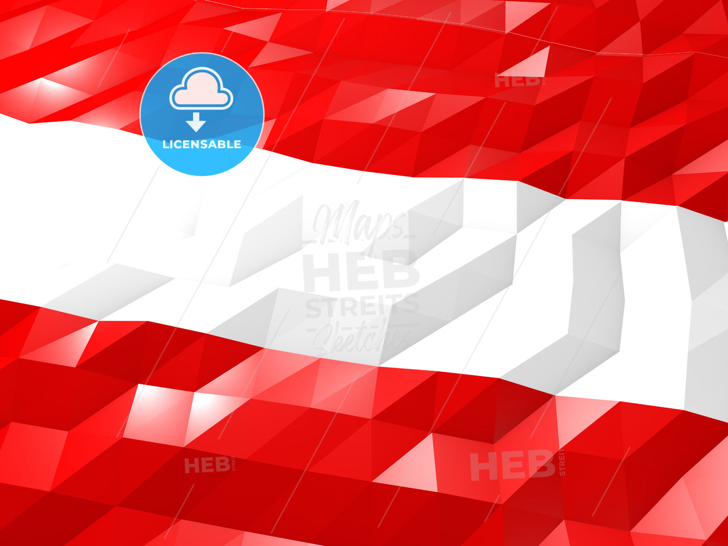 Flag of Austria 3D Wallpaper Illustration – instant download