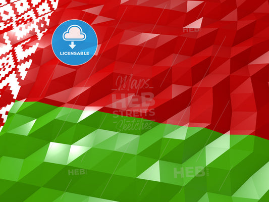 Flag of Belarus 3D Wallpaper Illustration – instant download