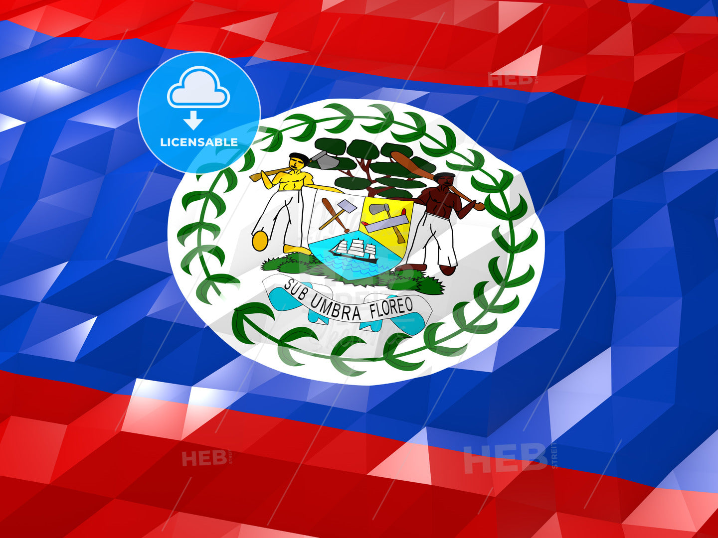 Flag of Belize 3D Wallpaper Illustration – instant download