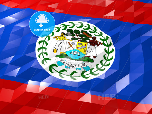 Flag of Belize 3D Wallpaper Illustration – instant download