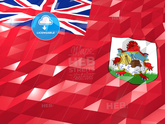 Flag of Bermuda 3D Wallpaper Illustration – instant download