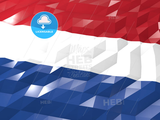 Flag of Bonaire, Sint Eustatius and Saba 3D Wallpaper Illustrati – instant download