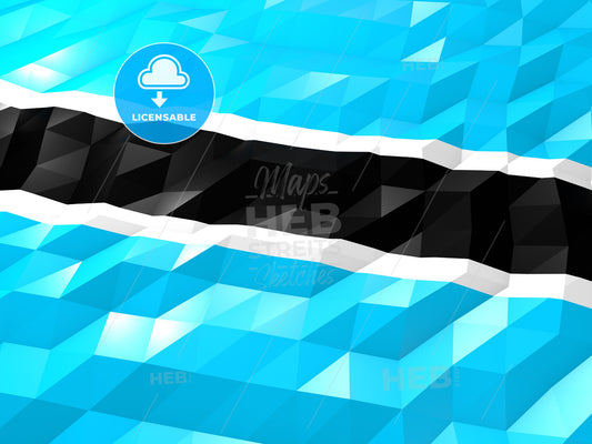 Flag of Botswana 3D Wallpaper Illustration – instant download