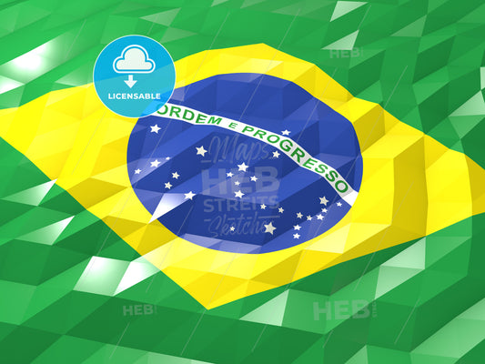 Flag of Brazil 3D Wallpaper Illustration – instant download