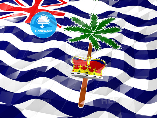 Flag of British Indian Ocean Territory 3D Wallpaper Illustration – instant download