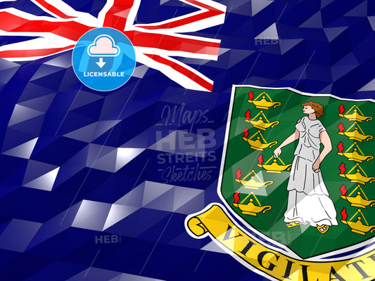 Flag of British Virgin Islands 3D Wallpaper Illustration – instant download