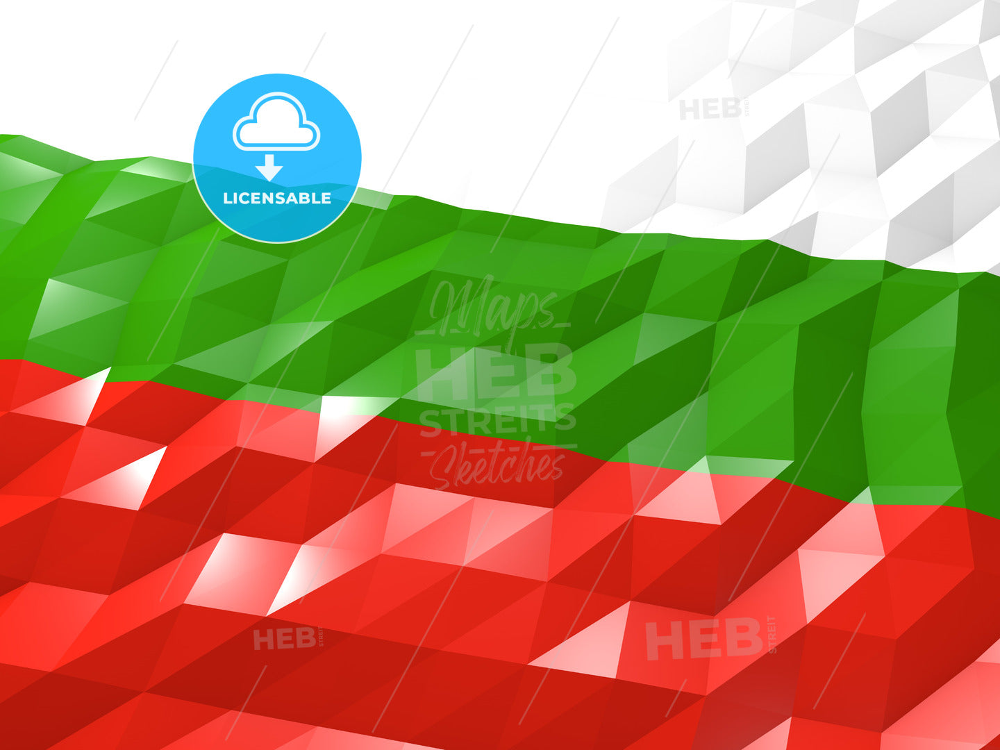 Flag of Bulgaria 3D Wallpaper Illustration – instant download