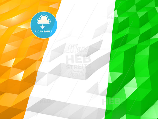 Flag of Côte d'Ivoire 3D Wallpaper Illustration – instant download