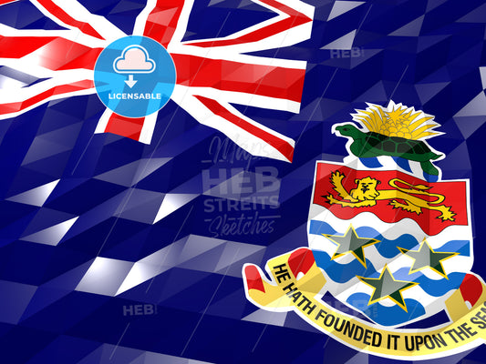 Flag of Cayman Islands 3D Wallpaper Illustration – instant download