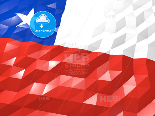 Flag of Chile 3D Wallpaper Illustration – instant download