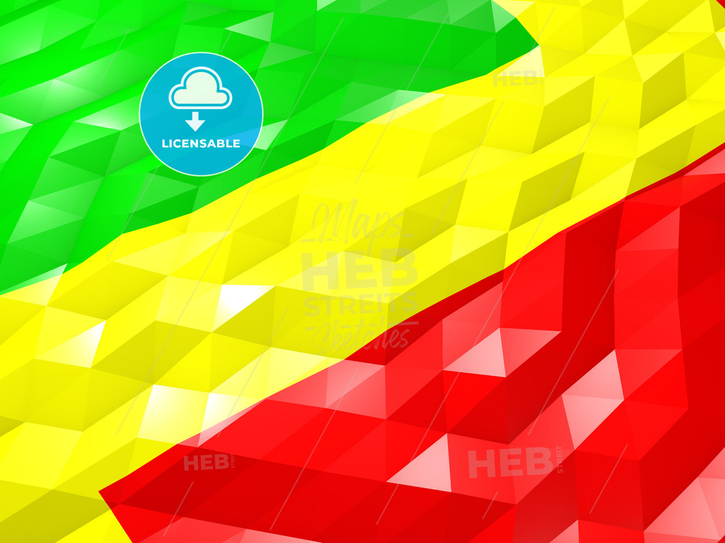 Flag of Congo 3D Wallpaper Illustration – instant download