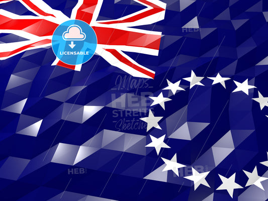 Flag of Cook Islands 3D Wallpaper Illustration – instant download