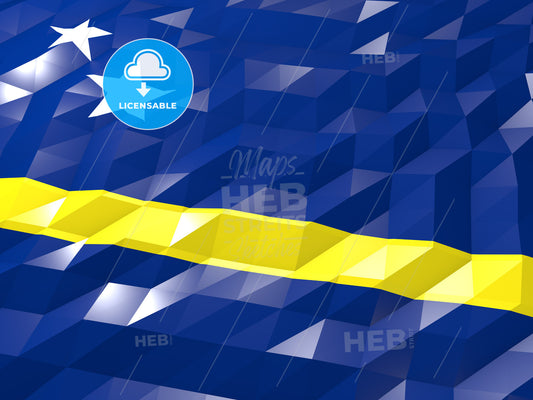 Flag of Curaçao 3D Wallpaper Illustration – instant download