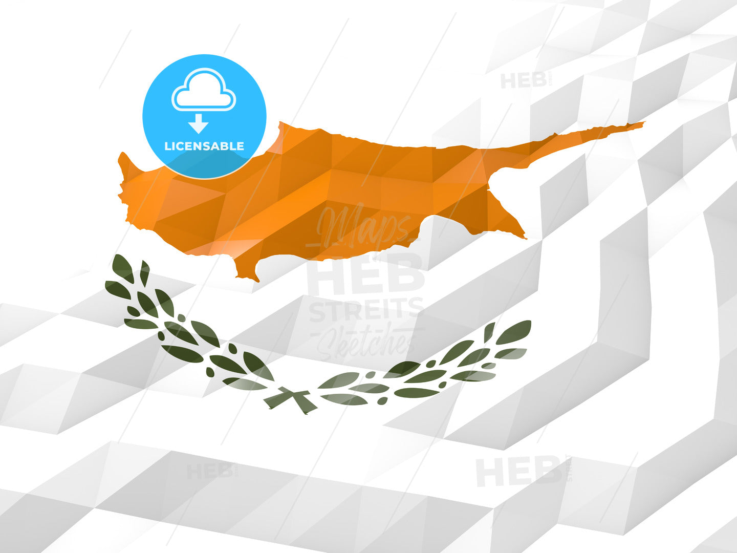 Flag of Cyprus 3D Wallpaper Illustration – instant download
