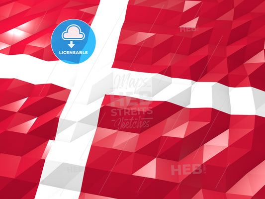 Flag of Denmark 3D Wallpaper Illustration – instant download