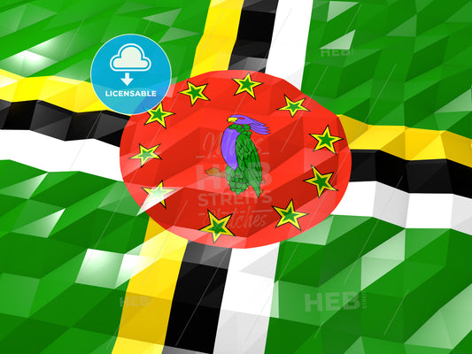 Flag of Dominica 3D Wallpaper Illustration – instant download