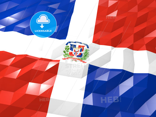 Flag of Dominican Republic 3D Wallpaper Illustration – instant download
