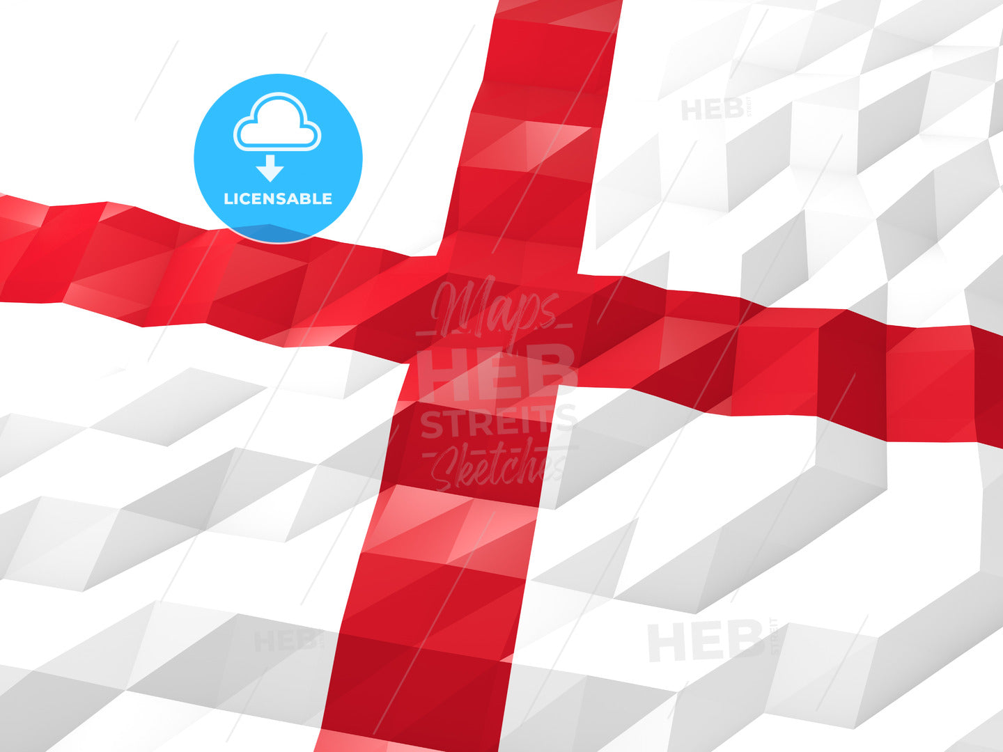 Flag of England 3D Wallpaper Illustration – instant download