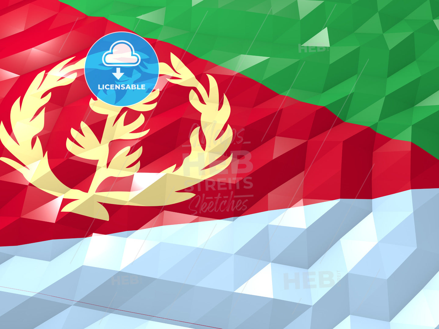 Flag of Eritrea 3D Wallpaper Illustration – instant download
