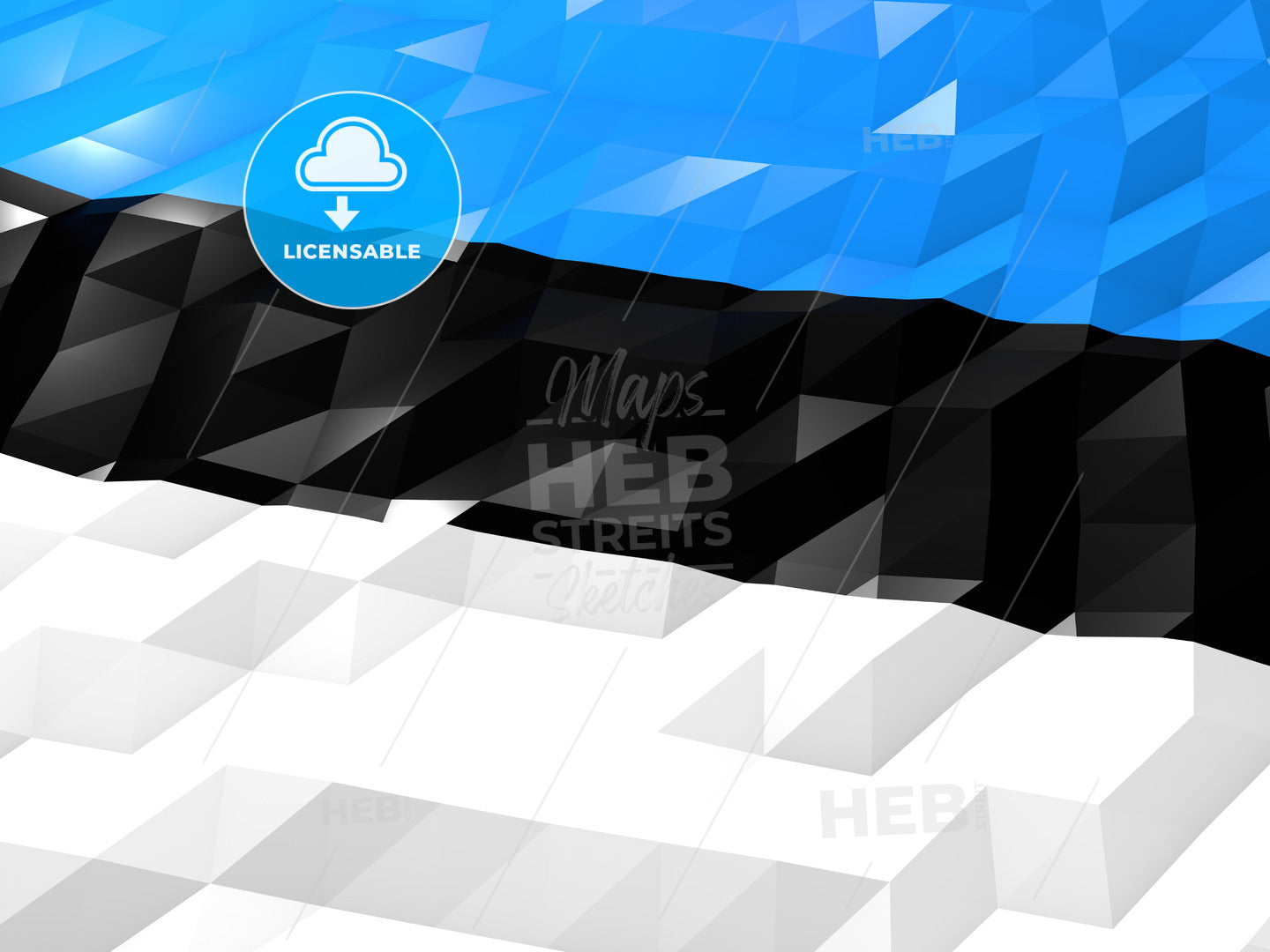 Flag of Estonia 3D Wallpaper Illustration – instant download