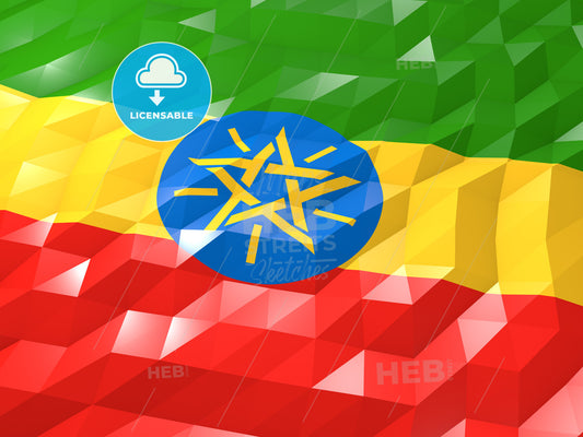 Flag of Ethiopia 3D Wallpaper Illustration – instant download