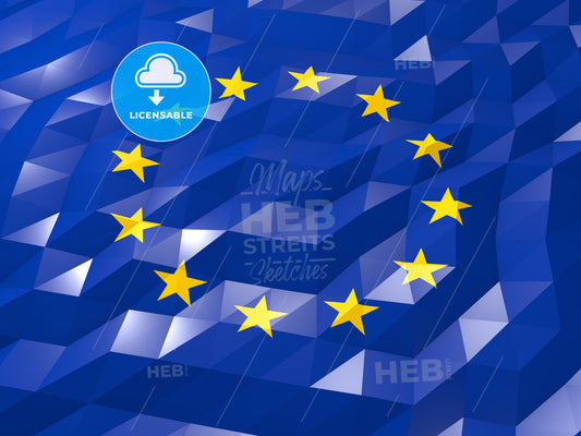 Flag of European Union 3D Wallpaper Illustration – instant download