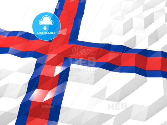 Flag of Faroe Islands 3D Wallpaper Illustration – instant download