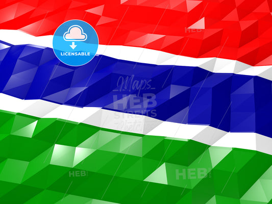 Flag of Gambia 3D Wallpaper Illustration – instant download