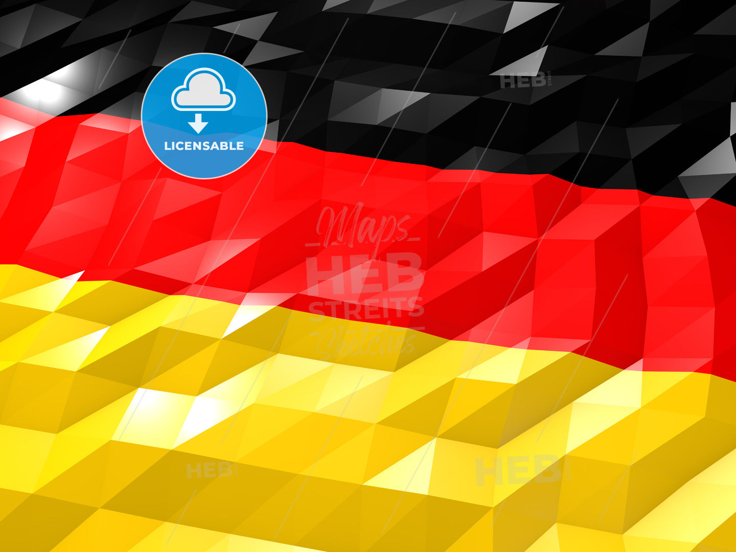 Flag of Germany 3D Wallpaper Illustration – instant download