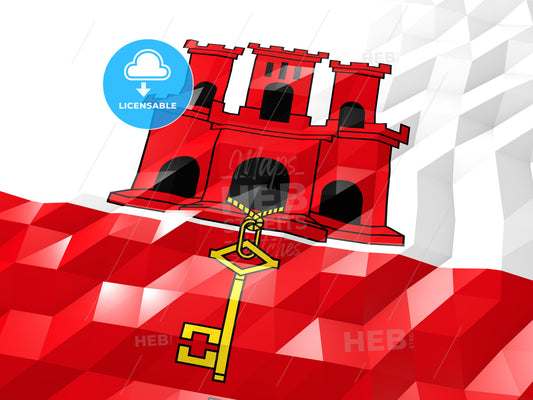 Flag of Gibraltar 3D Wallpaper Illustration – instant download