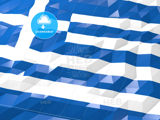 Flag of Greece 3D Wallpaper Illustration – instant download