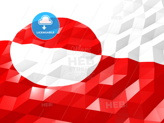 Flag of Greenland 3D Wallpaper Illustration – instant download