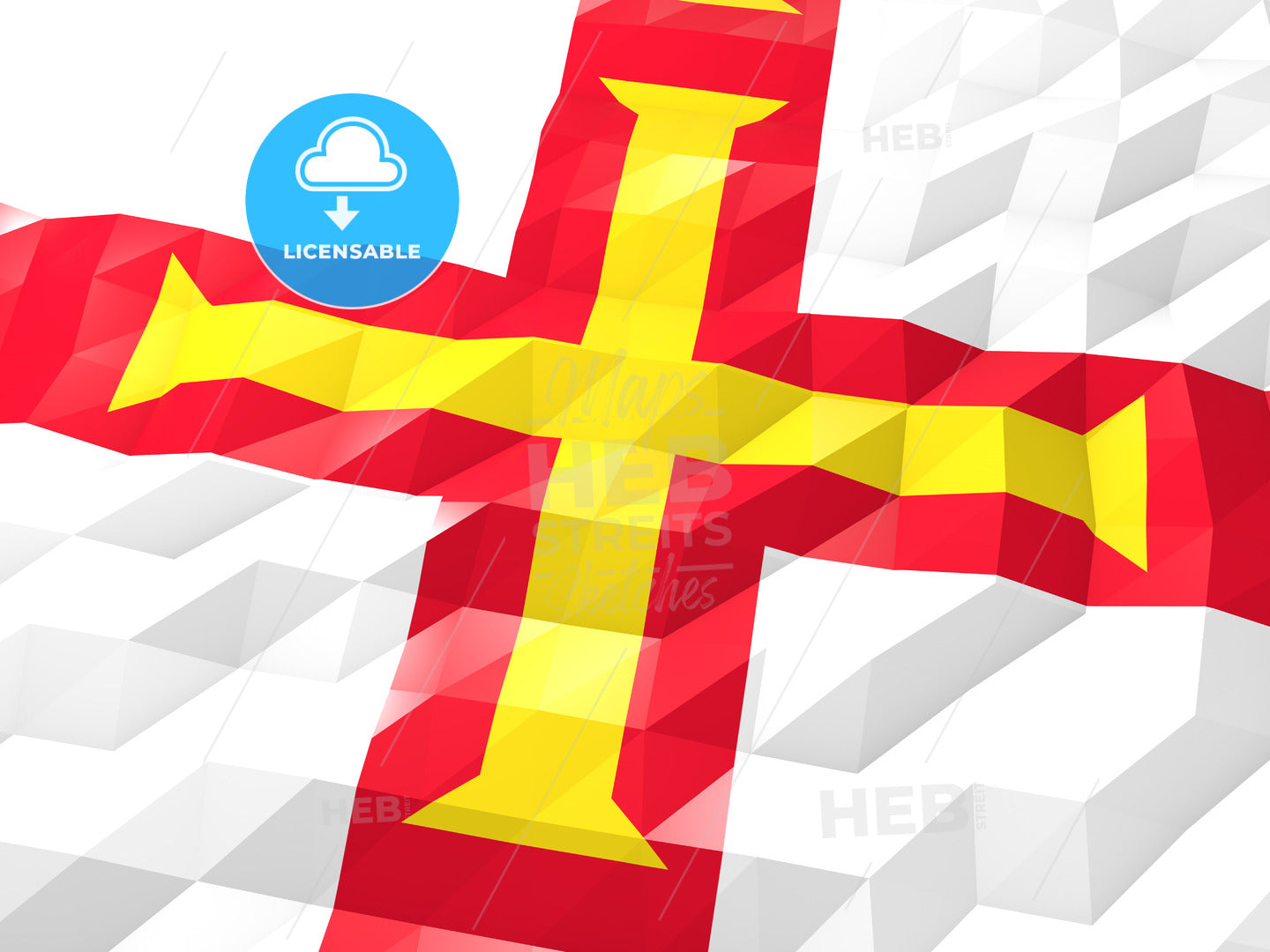 Flag of Guernsey 3D Wallpaper Illustration – instant download