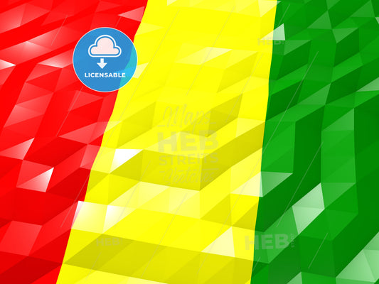 Flag of Guinea 3D Wallpaper Illustration – instant download