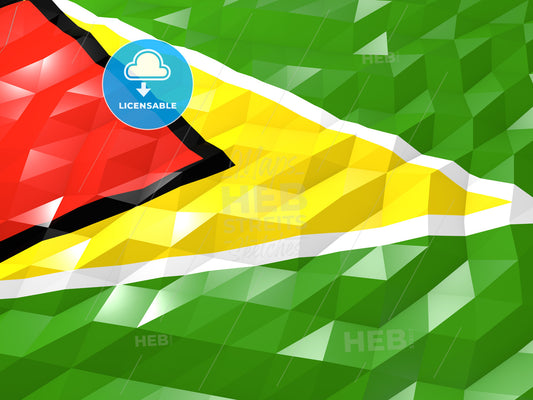 Flag of Guyana 3D Wallpaper Illustration – instant download