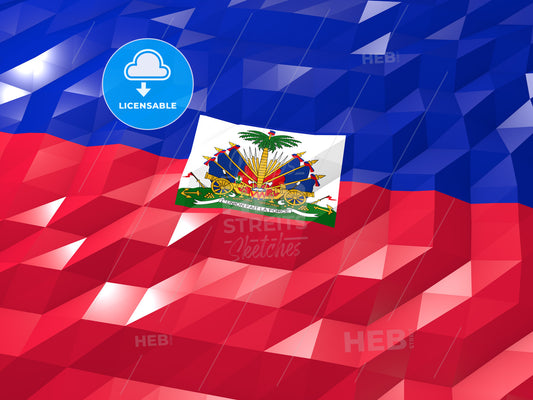 Flag of Haiti 3D Wallpaper Illustration – instant download