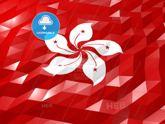 Flag of Hong Kong 3D Wallpaper Illustration – instant download