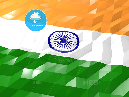 Flag of India 3D Wallpaper Illustration – instant download