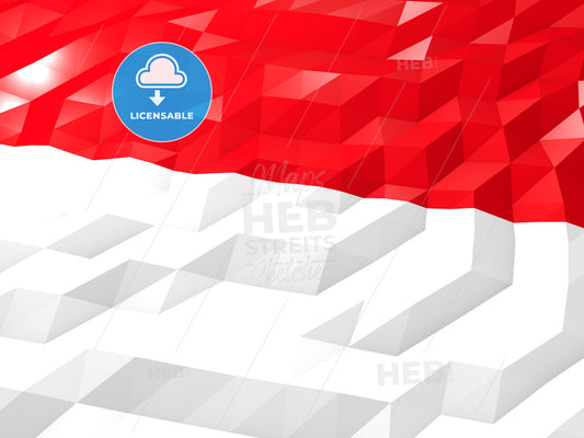 Flag of Indonesia 3D Wallpaper Illustration – instant download