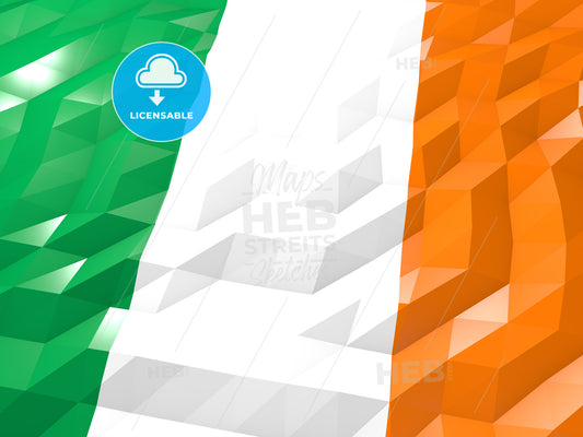 Flag of Ireland 3D Wallpaper Illustration – instant download