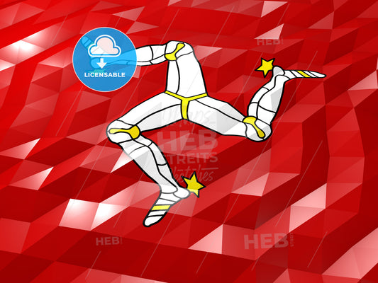 Flag of Isle of Man 3D Wallpaper Illustration – instant download